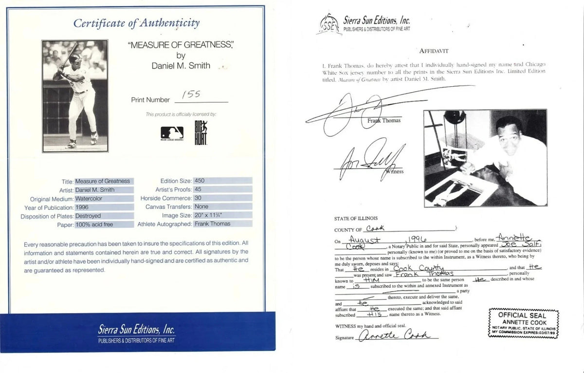 Frank Thomas autographed Chicago White Sox lithograph framed - AutographsForSale.com