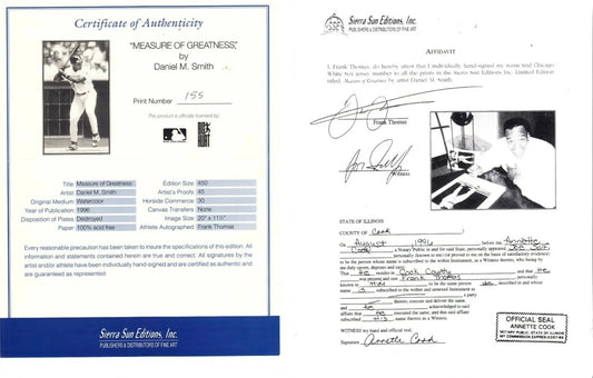 Frank Thomas autographed Chicago White Sox lithograph framed - AutographsForSale.com