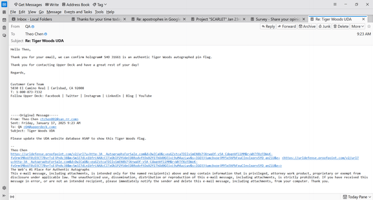 Tiger Woods signed 2007 PGA Championship UDA golf flag framed - AutographsForSale.com