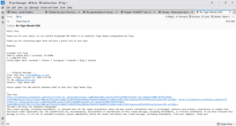 Tiger Woods signed 2007 PGA Championship UDA golf flag framed - AutographsForSale.com