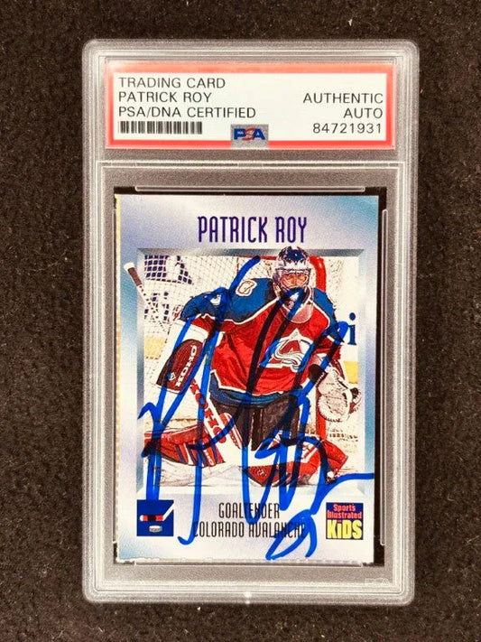 Patrick Roy autographed Colorado Avalanche 1997 Sports Illustrated for Kids card PSA/DNA slabbed - AutographsForSale.com