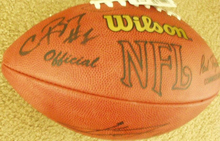Kevin Jones & Charles Rogers signed NFL game football Detroit Lions - AutographsForSale.com