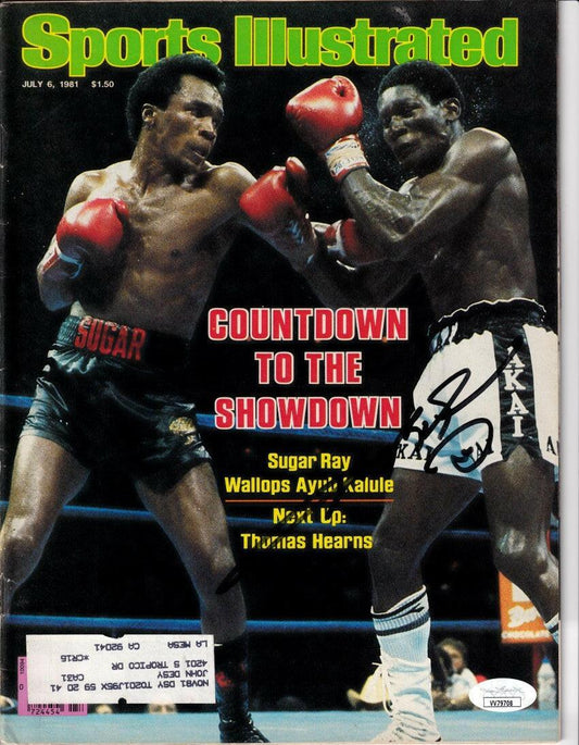 Sugar Ray Leonard signed 1981 Sports Illustrated issue JSA - AutographsForSale.com