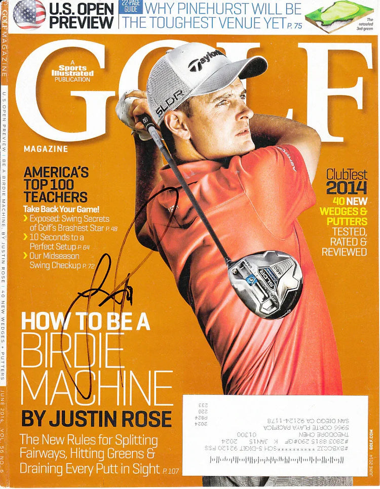 6 Justin Rose autographed Golf Digest Golf World issues - AutographsForSale.com
