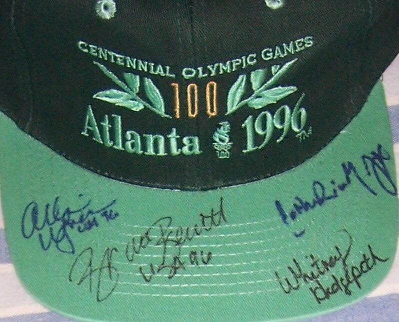 Brooke Bennett Catherine Fox Whitney Hedgepeth Allison Wagner Swimming signed 1996 Olympics Cap - AutographsForSale.com