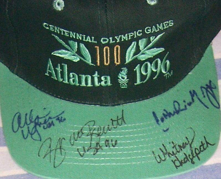 Brooke Bennett Catherine Fox Whitney Hedgepeth Allison Wagner Swimming signed 1996 Olympics Cap - AutographsForSale.com