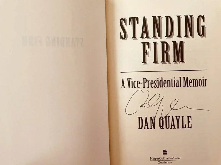 Dan Quayle autographed Standing Firm 1st edition book - AutographsForSale.com
