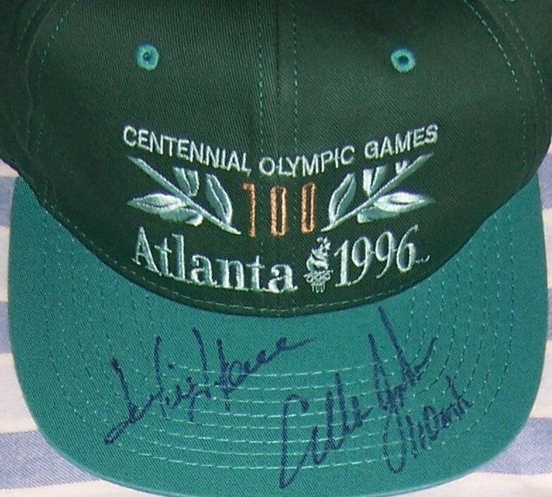 Jackie Joyner Kersee & Allen Johnson signed 1996 Atlanta Olympics Cap - AutographsForSale.com