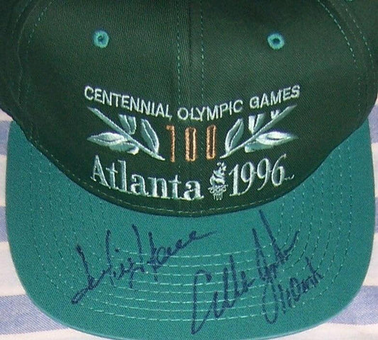 Jackie Joyner Kersee & Allen Johnson signed 1996 Atlanta Olympics Cap - AutographsForSale.com