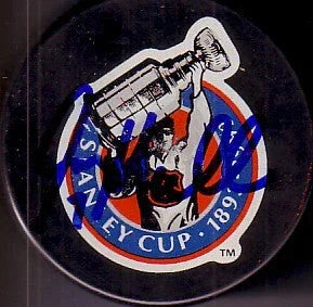 Joe Mullen signed 1993 Stanley Cup 100th Anniversary puck Penguins - AutographsForSale.com