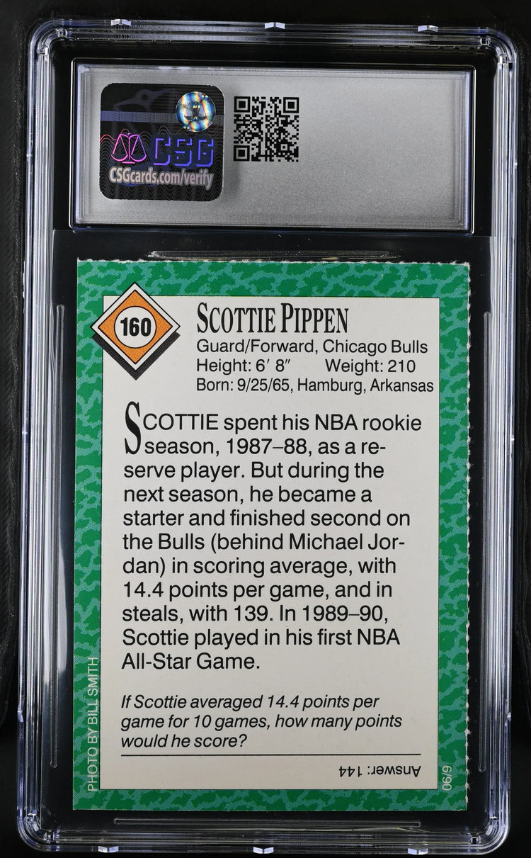 Scottie Pippen Chicago Bulls 1990 Sports Illustrated for Kids card CSG graded 7 NrMt - AutographsForSale.com