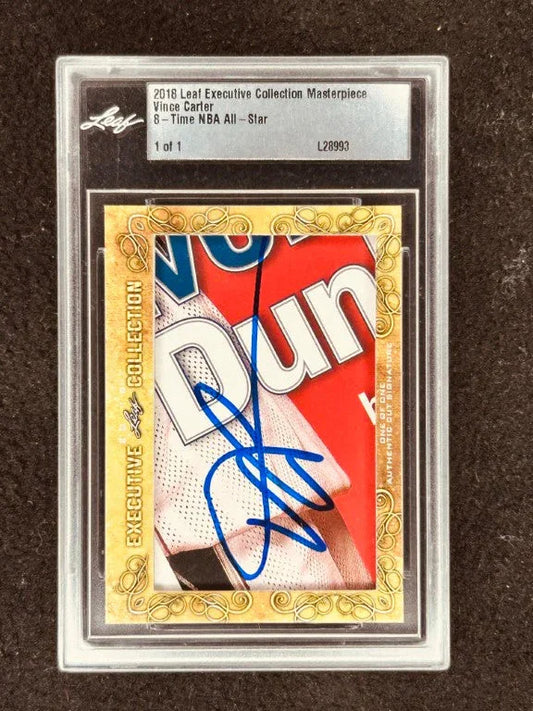 Vince Carter 2018 Leaf Masterpiece Cut Signature certified signed card 1/1 JSA UNC Tar Heels Raptors - AutographsForSale.com