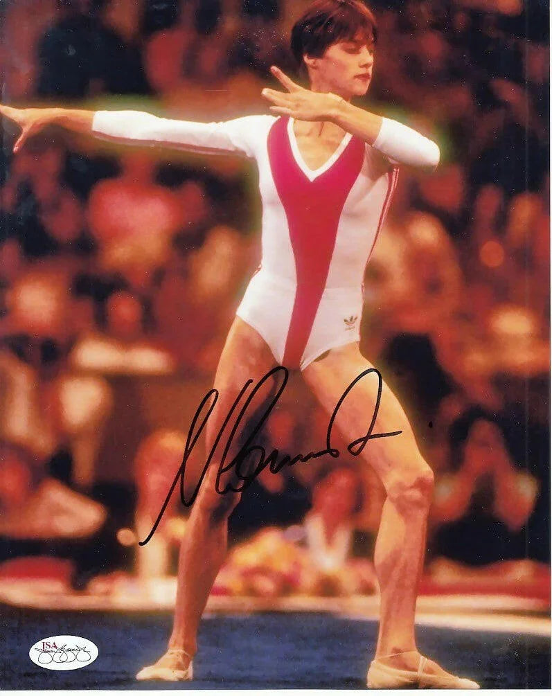 Nadia Comaneci signed 1976 Olympics 8x10 Gymnastics photo JSA - AutographsForSale.com