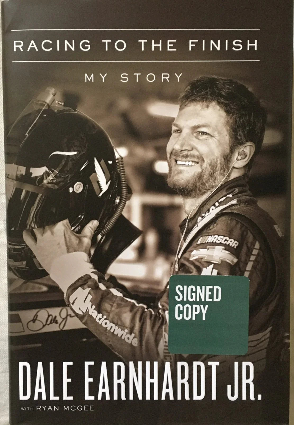 Dale Earnhardt Jr signed Racing to Finish book minor flaws BAS - AutographsForSale.com