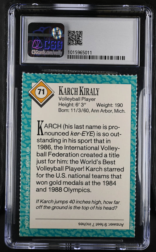Karch Kiraly 1989 SI for Kids volleyball card CSG grade 8.5 - AutographsForSale.com