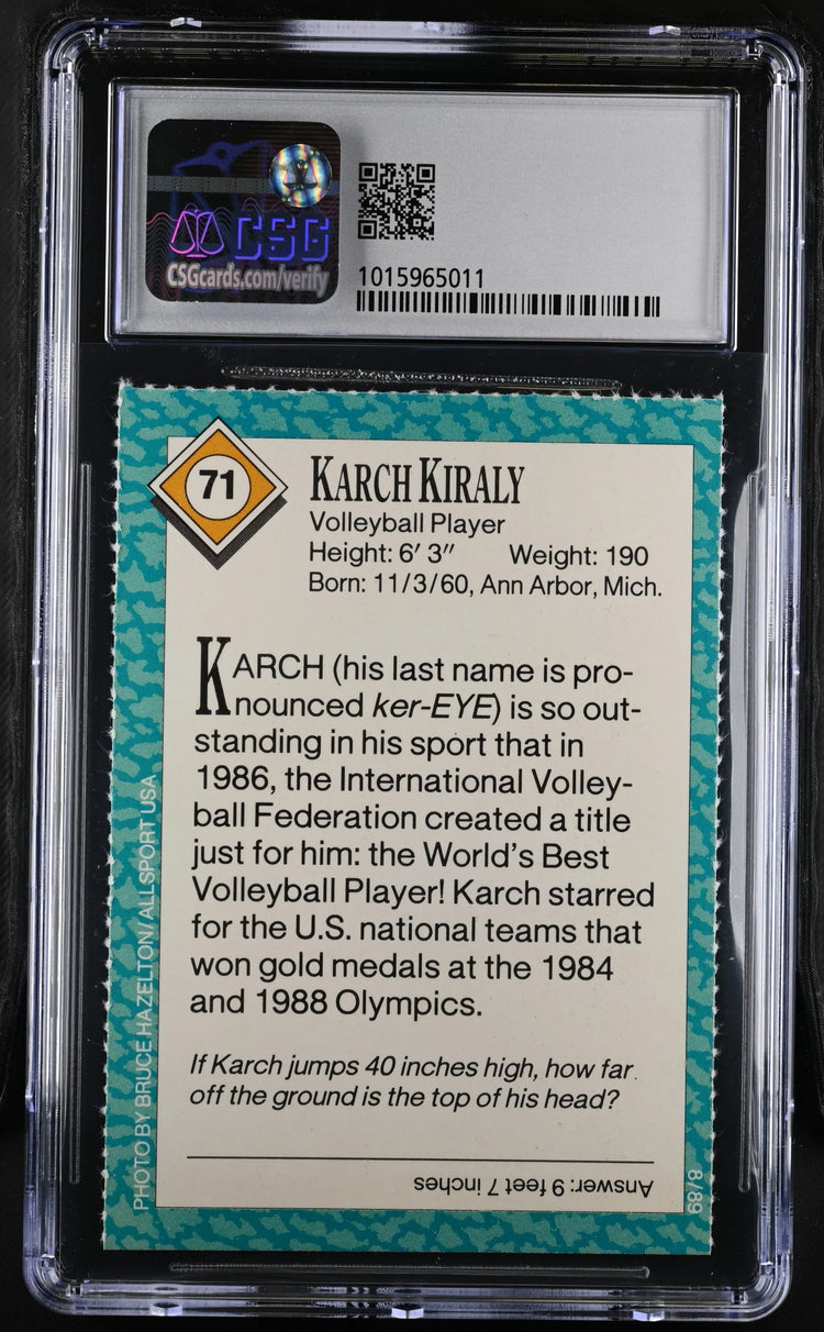 Karch Kiraly 1989 SI for Kids volleyball card CSG grade 8.5 - AutographsForSale.com
