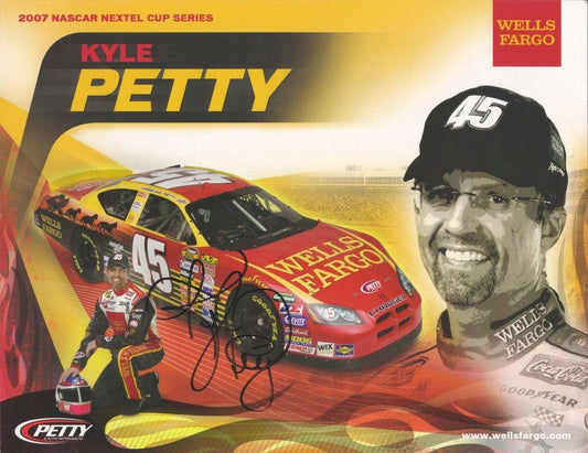Kyle Petty autographed 2007 Wells Fargo NASCAR photo card - AutographsForSale.com