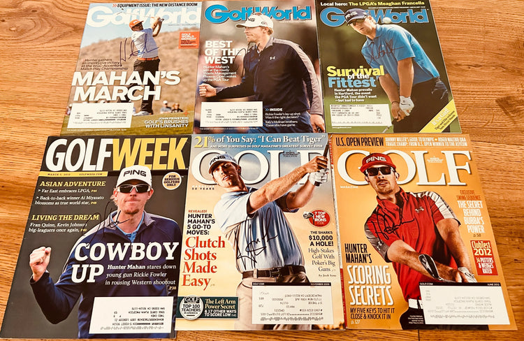6 Hunter Mahan autographed Golf World or Golfweek magazines - AutographsForSale.com
