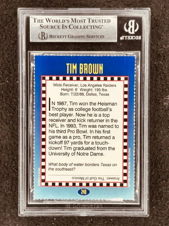 Tim Brown signed Raiders 1994 SI for Kids card BAS certified - AutographsForSale.com