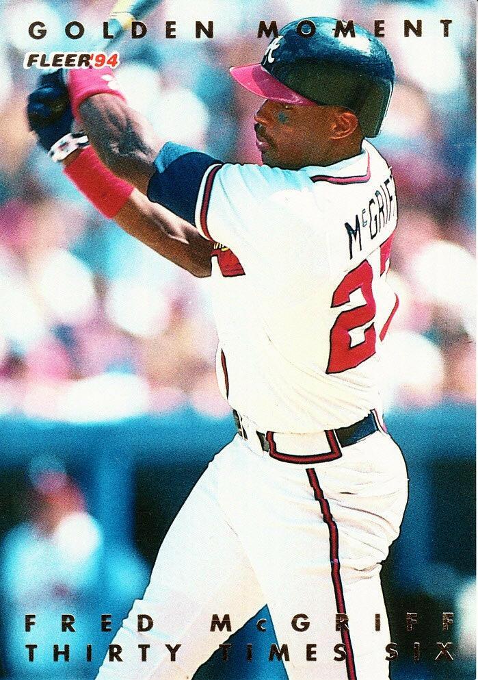 Fred McGriff Braves 1994 Fleer Golden Moments jumbo card 10000 - AutographsForSale.com