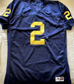 Charles Woodson Michigan Wolverines blue game cut jersey - AutographsForSale.com