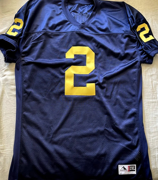 Charles Woodson Michigan Wolverines blue game cut jersey - AutographsForSale.com