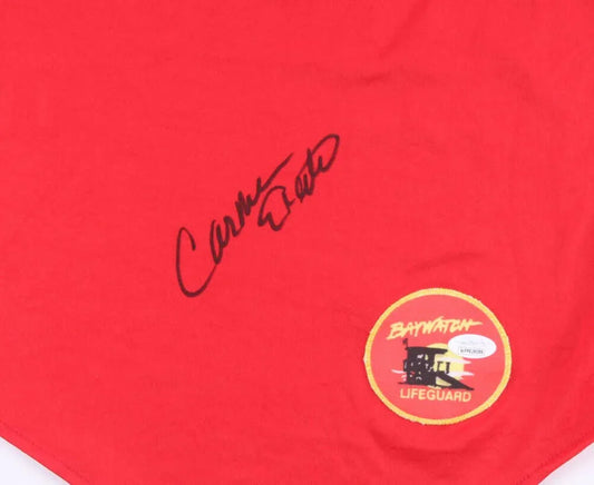 Carmen Electra signed red Baywatch Lifeguard swimsuit JSA - AutographsForSale.com