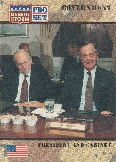 George H.W. Bush Dick Cheney 1991 Pro Set Desert Storm card - AutographsForSale.com