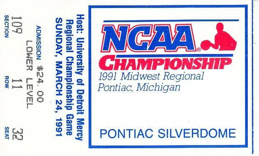 1991 NCAA Tournament Midwest Regional Semifinals and Final ticket stubs (Duke advances to Final 4) - AutographsForSale.com
