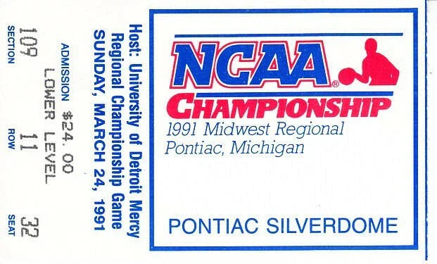1991 NCAA Tournament Midwest Regional Semifinals and Final ticket stubs (Duke advances to Final 4) - AutographsForSale.com