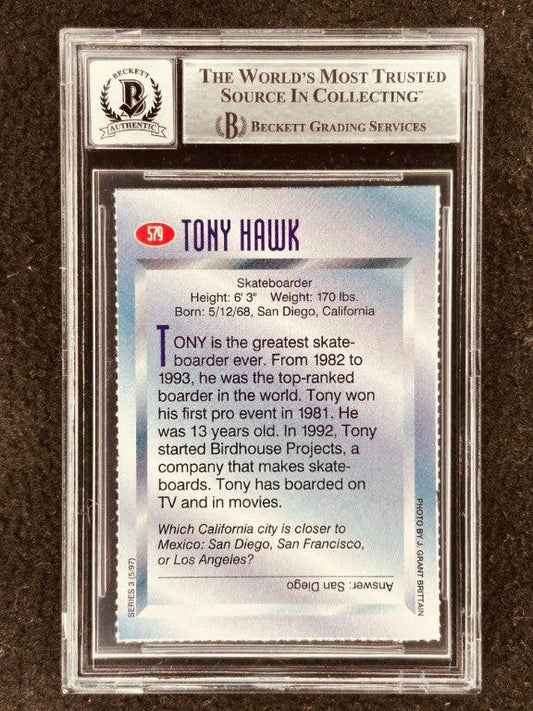 Tony Hawk autographed 1997 Sports Illustrated for Kids skateboarding card BAS graded 8 - AutographsForSale.com