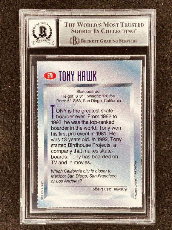 Tony Hawk autographed 1997 Sports Illustrated for Kids card BAS Authenticated Graded 8 - AutographsForSale.com