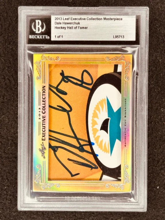 Dale Hawerchuk 2013 Leaf Masterpiece Cut Signature certified autograph card 1/1 JSA Winnipeg Jets - AutographsForSale.com