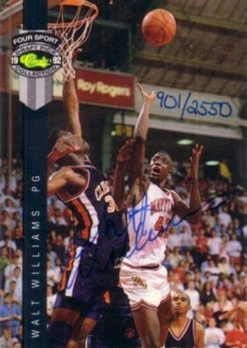 Walt Williams certified signed Maryland 1992 Classic 4-Sport card - AutographsForSale.com