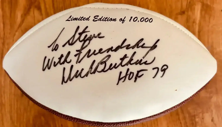 Dick Butkus dual autographed Chicago Bears logo football inscribed JSA - AutographsForSale.com