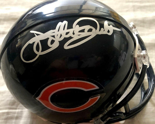 Jim McMahon Willie Gault signed Chicago Bears mini helmet JSA - AutographsForSale.com