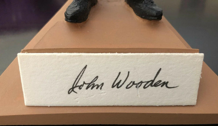 John Wooden signed UCLA Gartlan figurine limited edition 1975 repaired - AutographsForSale.com