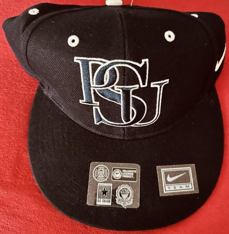 Penn St Nittany Lions PSU logo vintage Nike black size 7 3/8 cap NEW - AutographsForSale.com