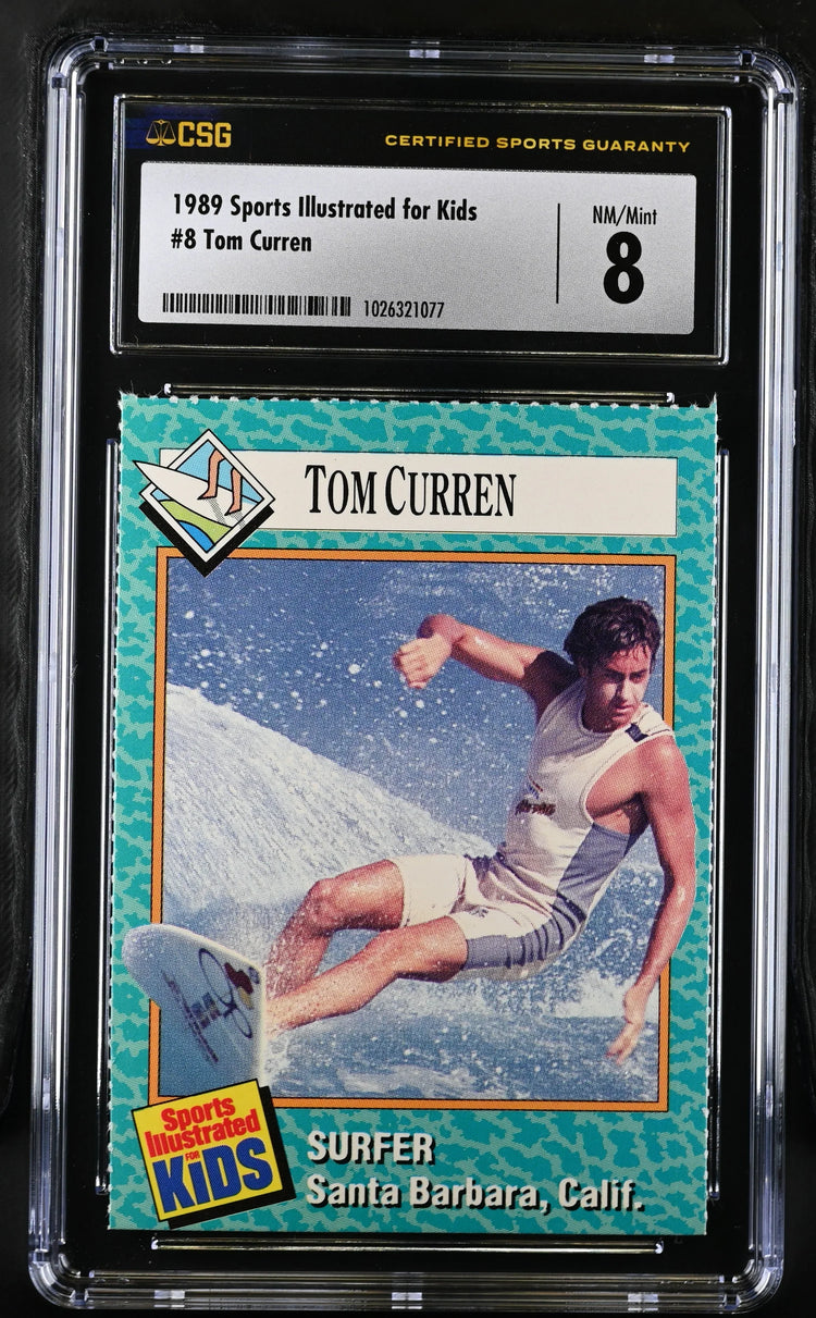 Tom Curren 1989 SI for Kids Surfing Rookie Card CSG grade 8 - AutographsForSale.com