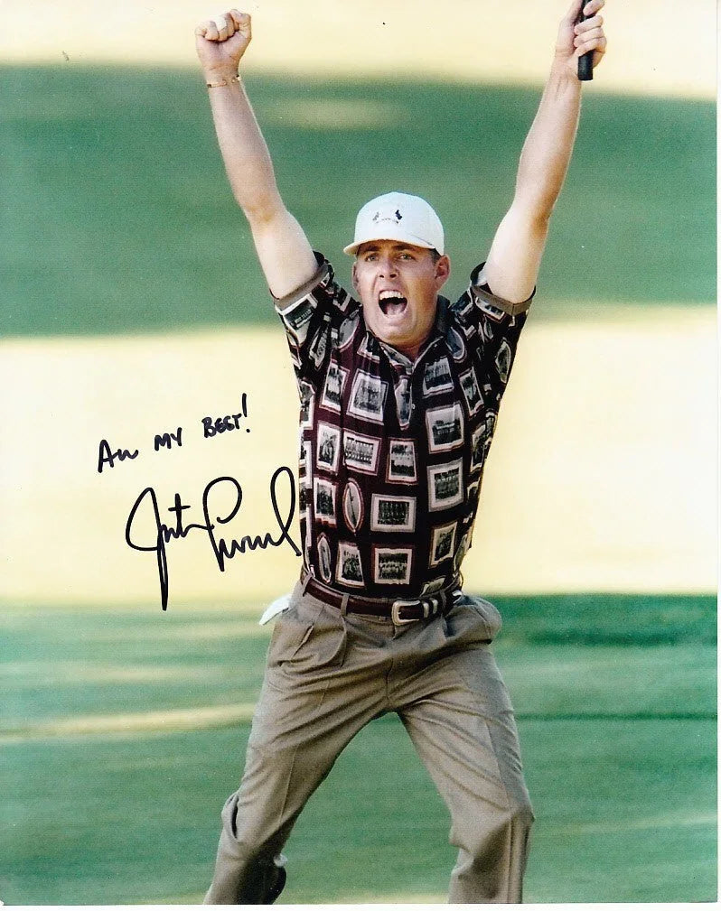 Justin Leonard autographed 1999 Ryder Cup 8x10 celebration photo inscribed All My Best! - AutographsForSale.com
