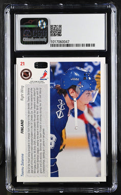 Teemu Selanne Finland 1991-92 Upper Deck RC 21 CSG 9 MT - AutographsForSale.com