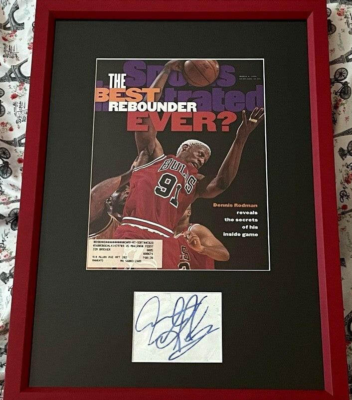Dennis Rodman autograph framed Chicago Bulls 1996 Sports Illustrated cover JSA - AutographsForSale.com