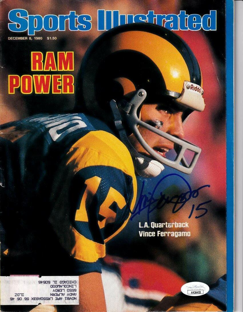 Vince Ferragamo signed Rams 1980 Sports Illustrated issue JSA - AutographsForSale.com