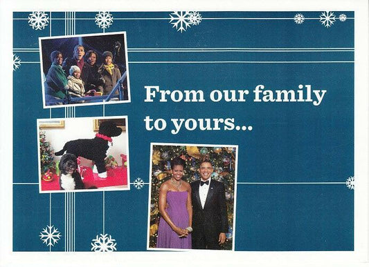 Barack & Michelle Obama 2012 Christmas card - AutographsForSale.com