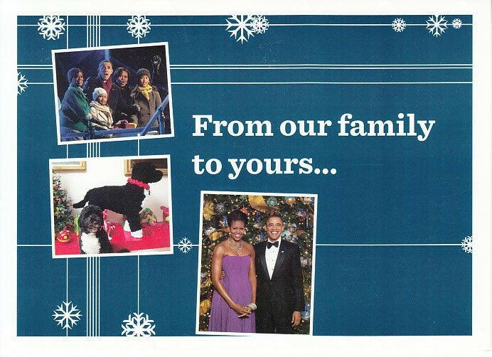 Barack & Michelle Obama 2012 Christmas card - AutographsForSale.com