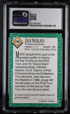 Jack Nicklaus 1990 SI for Kids golf card CSG grade 8.5 - AutographsForSale.com