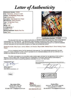 Big Bang Theory Cast autographed 2011 Comic-Con mini poster Kaley Cuoco Jim Parsons JSA - AutographsForSale.com