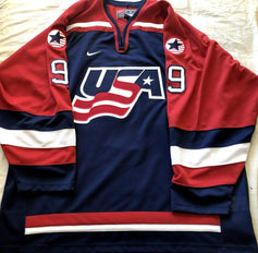 Mike Modano 2002 USA Olympic hockey team blue Nike jersey - AutographsForSale.com