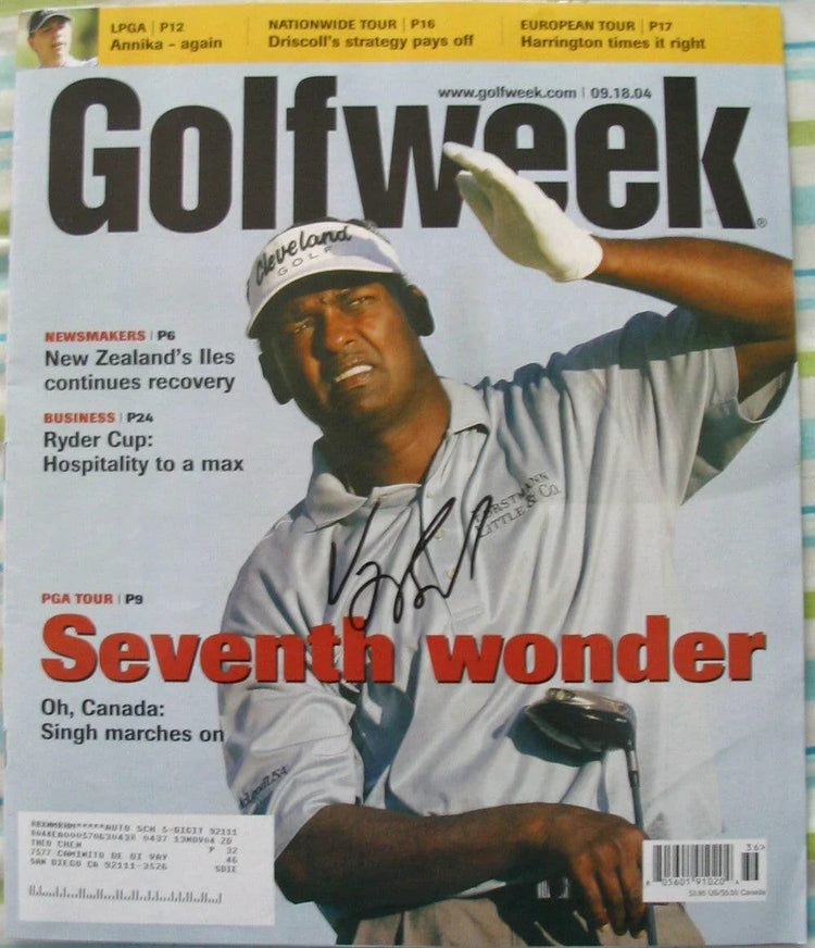 14 Vijay Singh autographed Golf World or Golfweek magazines - AutographsForSale.com