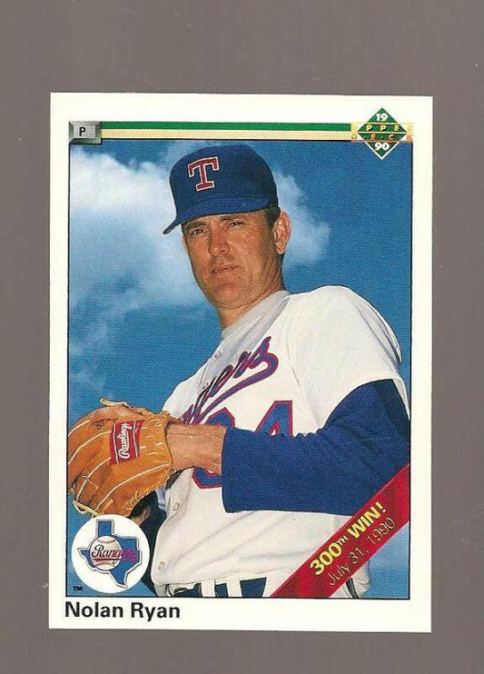 Nolan Ryan Texas Rangers 1990 Upper Deck 300th Win card & 1993 Express Run cards - AutographsForSale.com